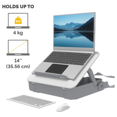 Fellowes | Breyta 2in1 Laptop Carry Case/Laptop Riser | White | 384 x 308 x 89 mm