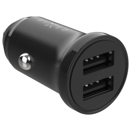 Fixed Dual USB Car Charger 15W, Black | Fixed