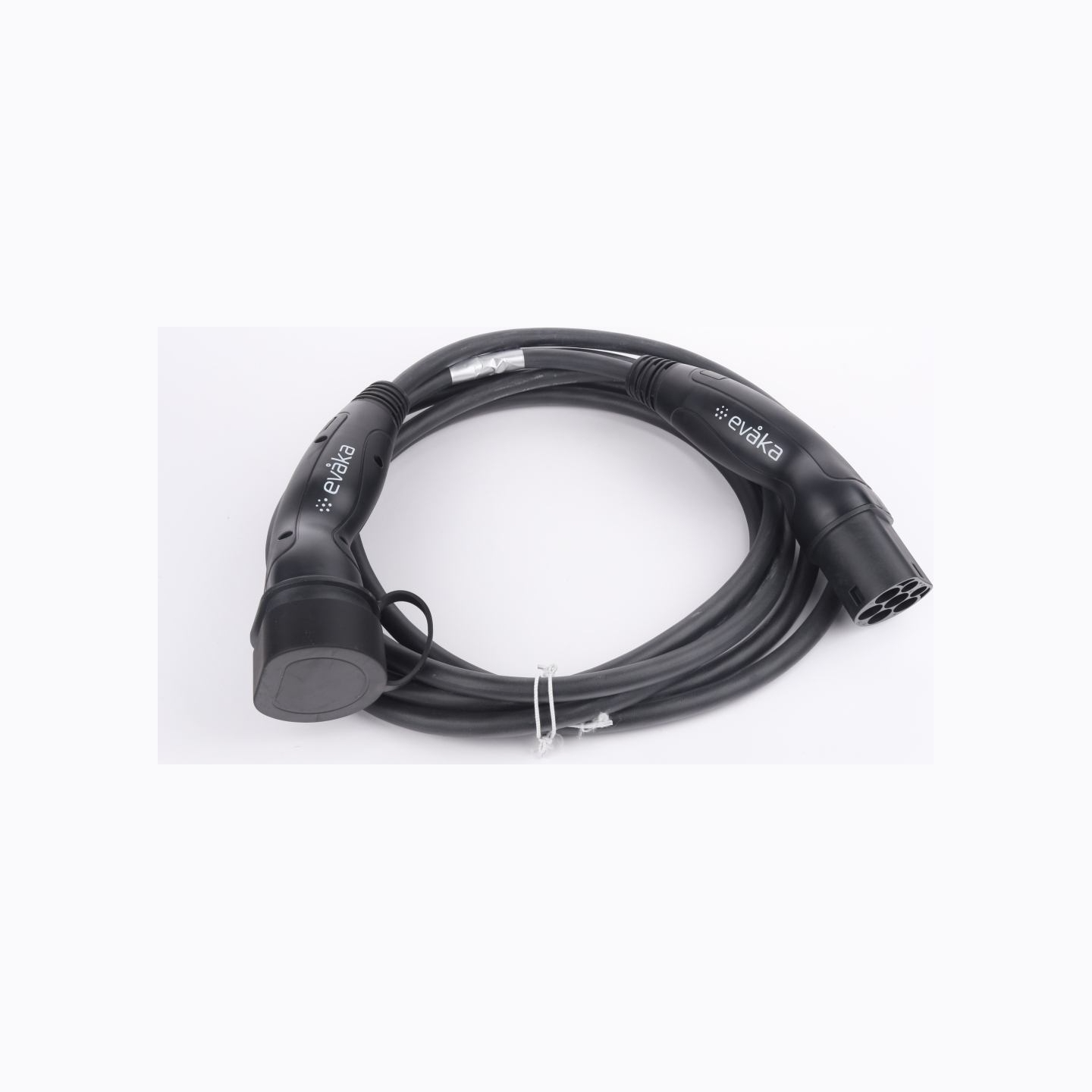 Evaka EV Charging Cable Type 2-Type 2, 22 kW, 32 A, 5 x 6 mm2, 1 x 0.5 mm2, 7 m | ITGAM3872 | Black