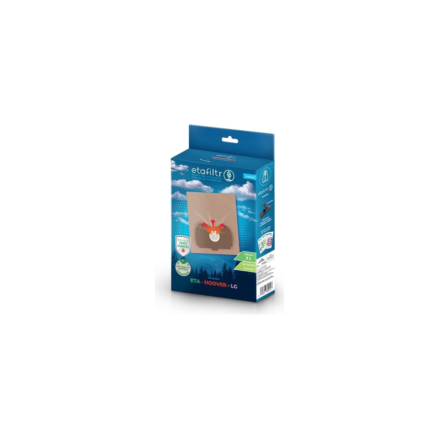 ETA Dust bags for ETA, Hoover, LG vacuum cleaners | ETA0414P | 5 pc(s) | Brown