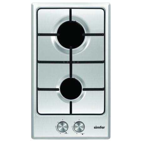 Simfer | Hob | H3.200.VGRIM | Gas | Number of burners/cooking zones 2 | Rotary knobs | Stainless steel