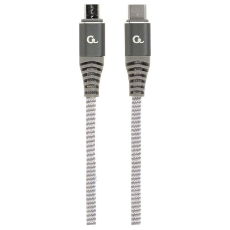 Cablexpert | Premium cotton braided USB Type-C to micro-USB charging and data cable, 1.5 m | CC-USB2B-CMMBM-1.5M