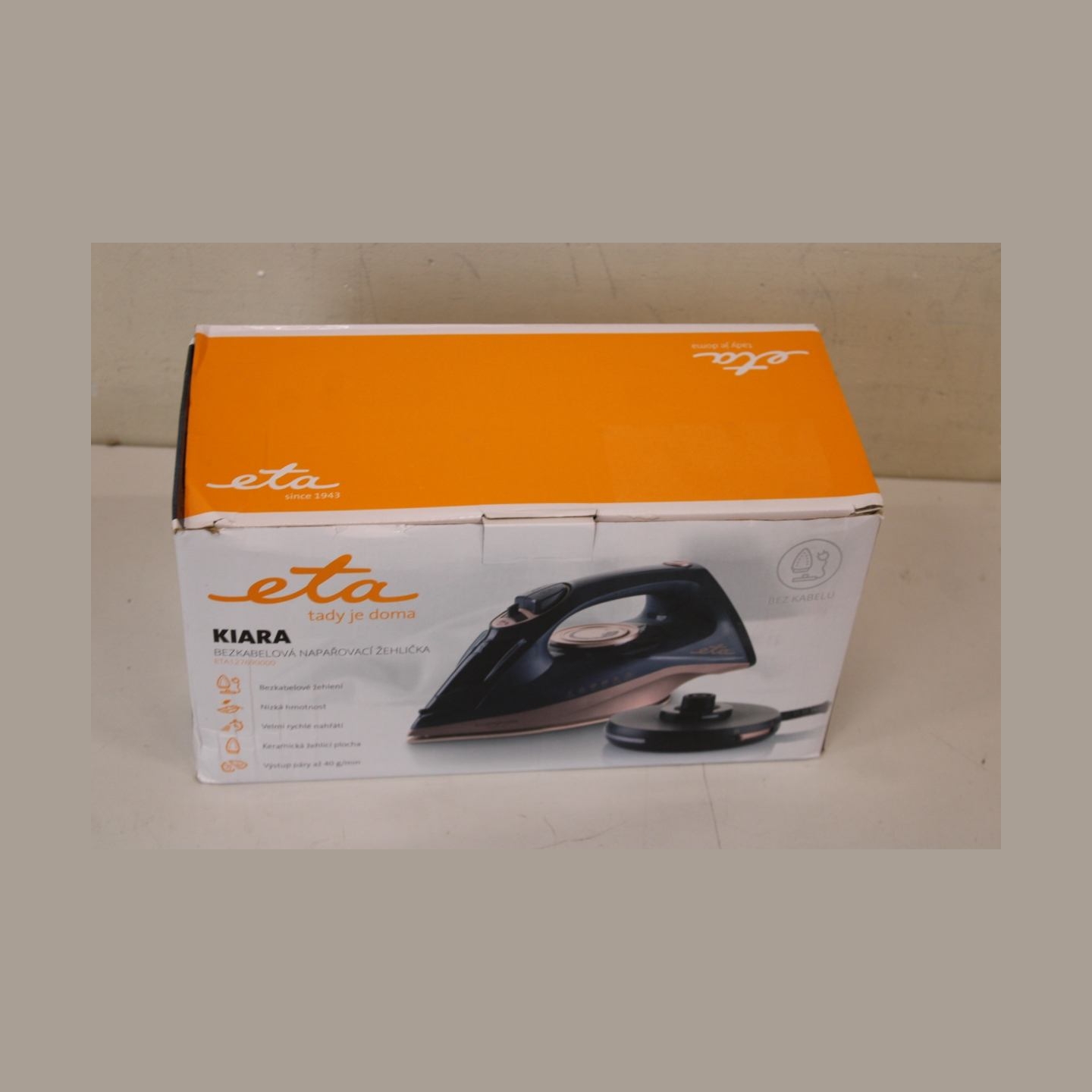 ETA ETA127690000 Kiara Iron, Ceramic, 2200 W, Water tank 220 ml, Black | ETA | Iron | Kiara ETA127690000 | Cordless Steam Iron |