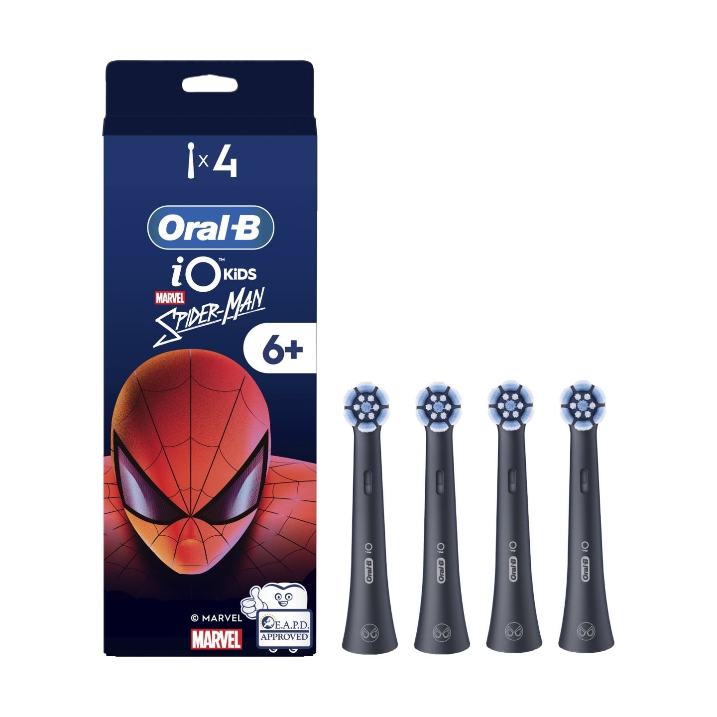 Oral-B Replacement brush heads | iO kids Refills Spiderman | Heads | For kids | Number of brush heads included 4