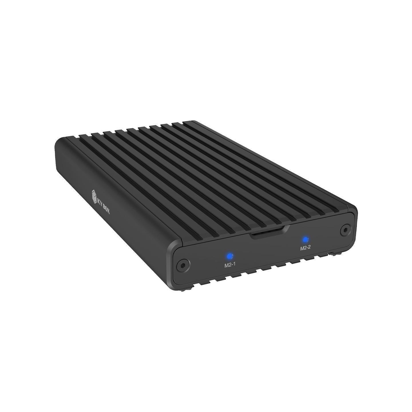 Raidsonic IB-2817M-C32 | Enclosure for 2x NVMe SSD with USB 3.2 Gen 2x2 Type-C connection