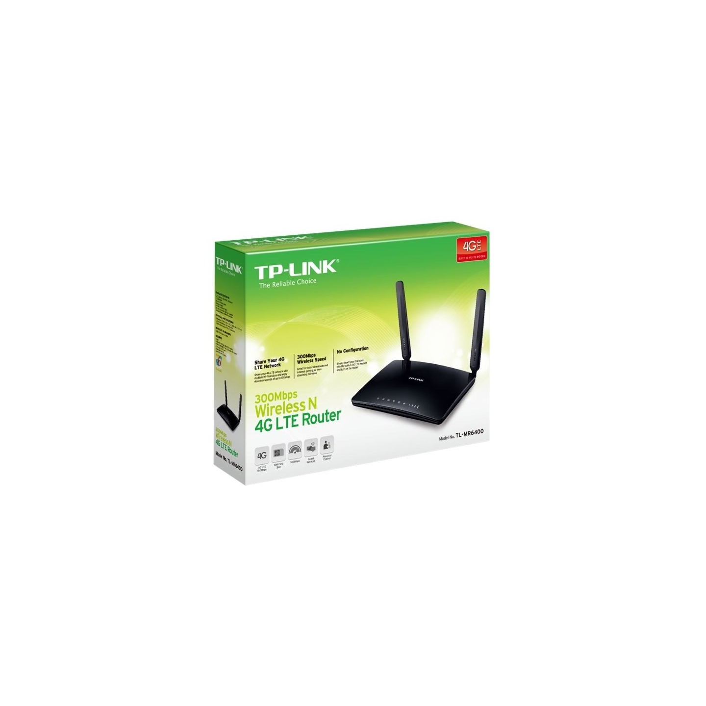 Tp-Link | 4G LTE Router | TL-MR6400 | 802.11n | 300 Mbit/s | 10/100 Mbit/s | Ethernet LAN (RJ-45) ports 3 | Mesh Support No | MU