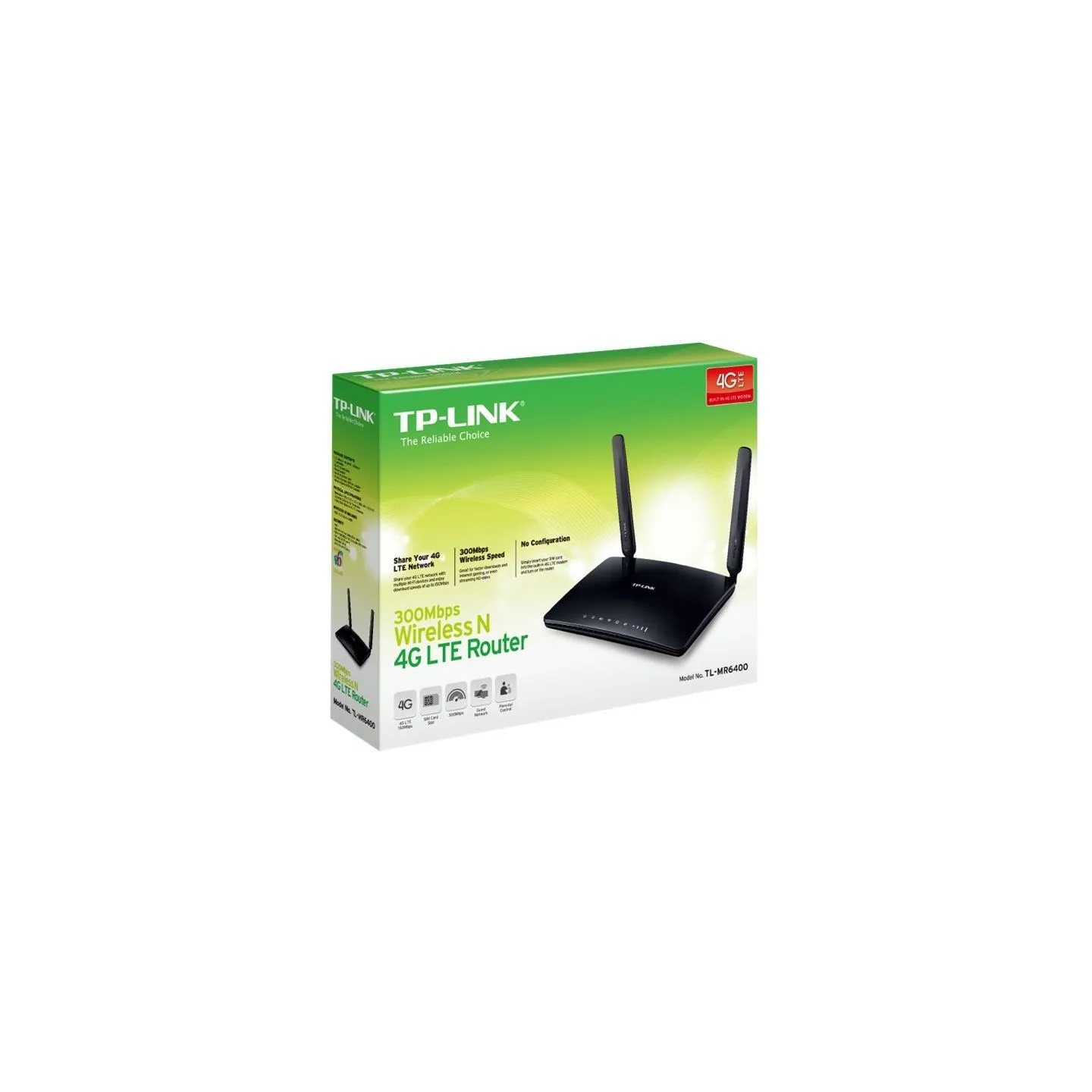 Tp-Link 4G LTE Router | TL-MR6400 | 802.11n | 300 Mbit/s | 10/100 Mbit/s | Ethernet LAN (RJ-45) ports 3 | Mesh Support No | MU-M