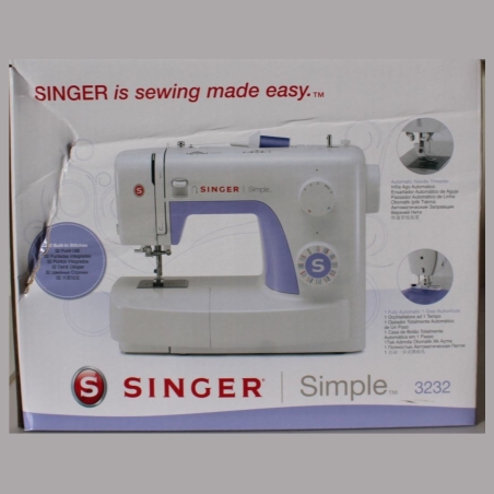 Singer | Sewing Machine | Simple 3232 | Number of stitches 32 | Number of buttonholes 1 | White | DAMAGED PACKAGING