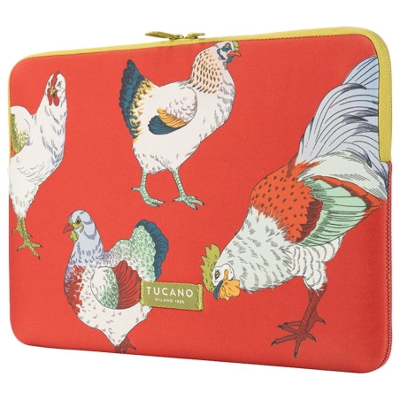 Tucano SLEEVE SCHIZZO MacBook Air 15/ Laptop 13/ Laptop 14, FAUNA GALLINE ORANGE
