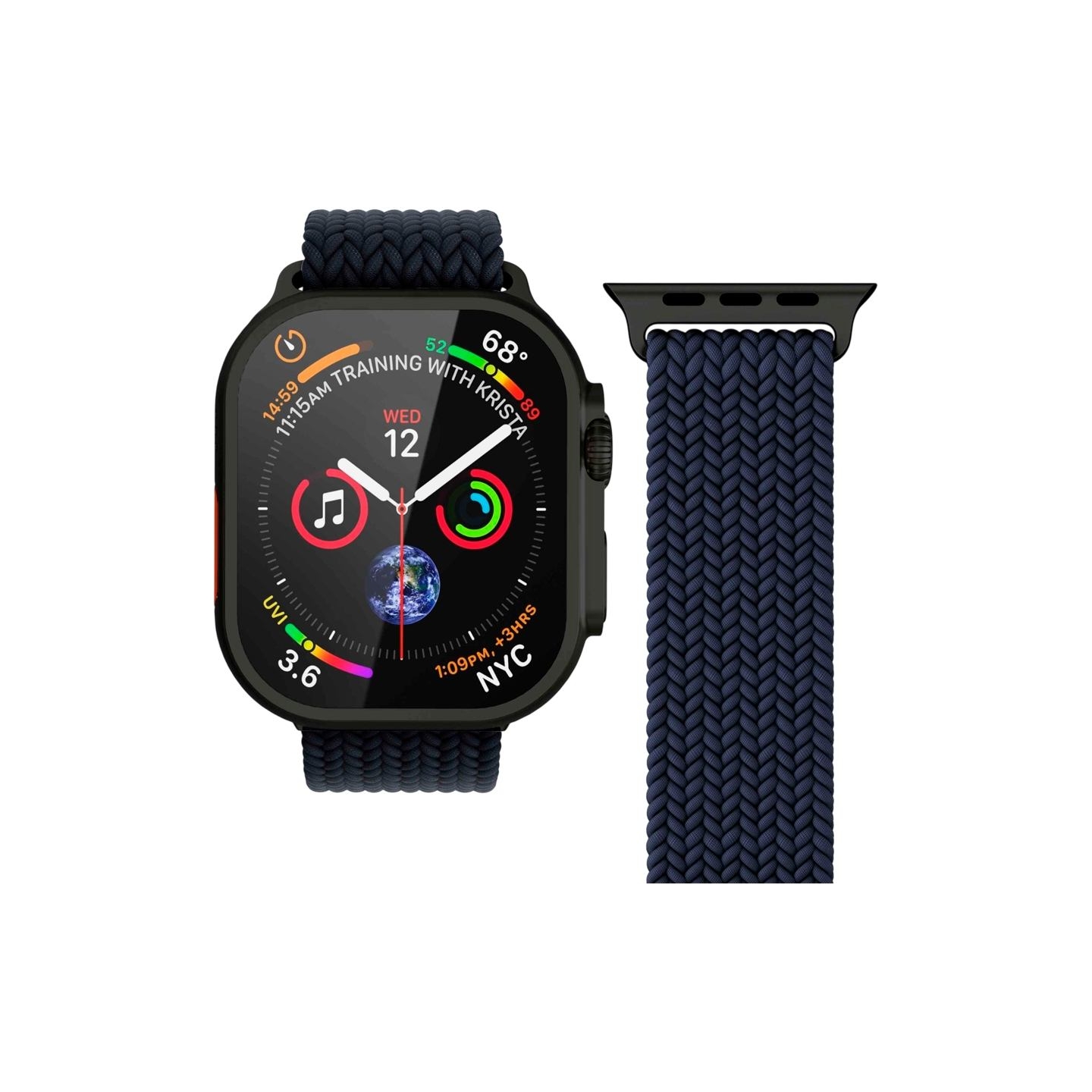 Vonmahlen Woven Loop 44, 45, 46, 49mm One Size, Navy Black