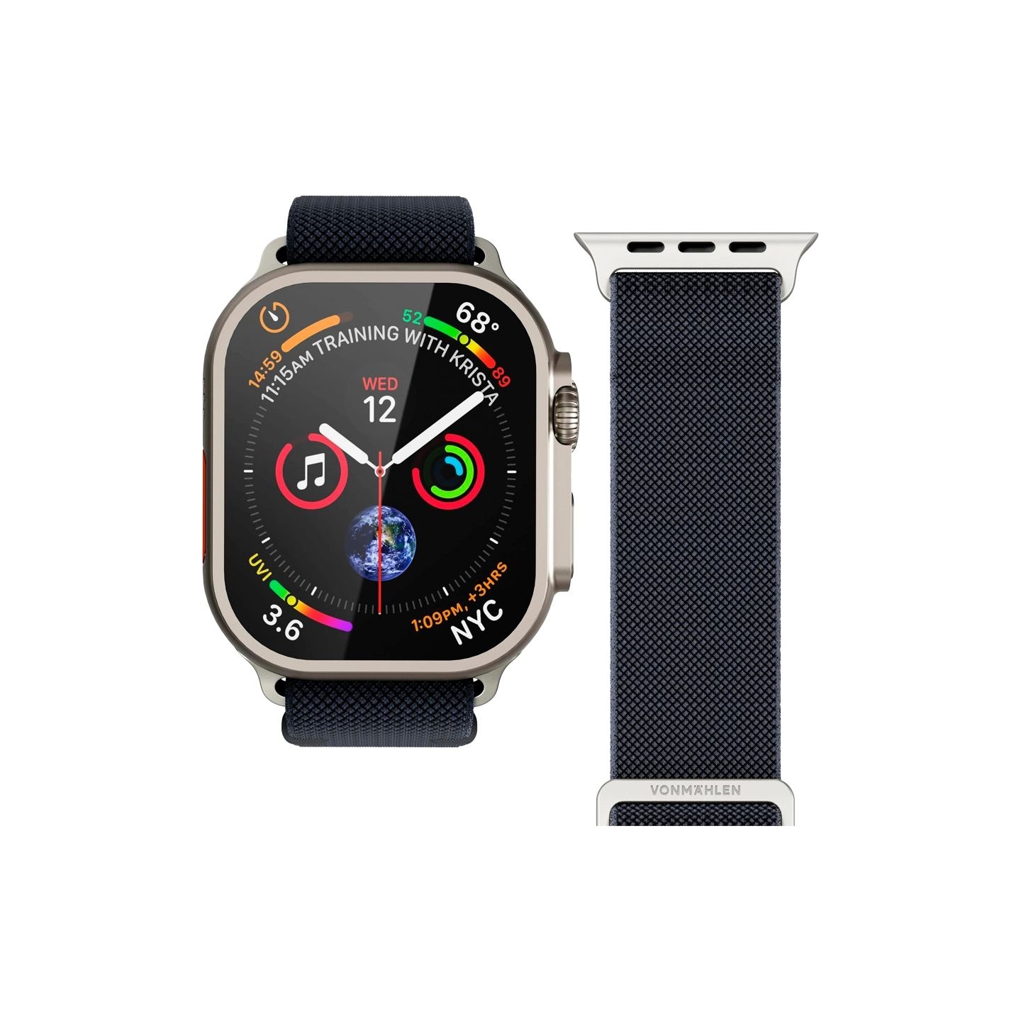 Vonmahlen Classic Nylon Loop 44, 45, 46, 49mm One Size, Navy