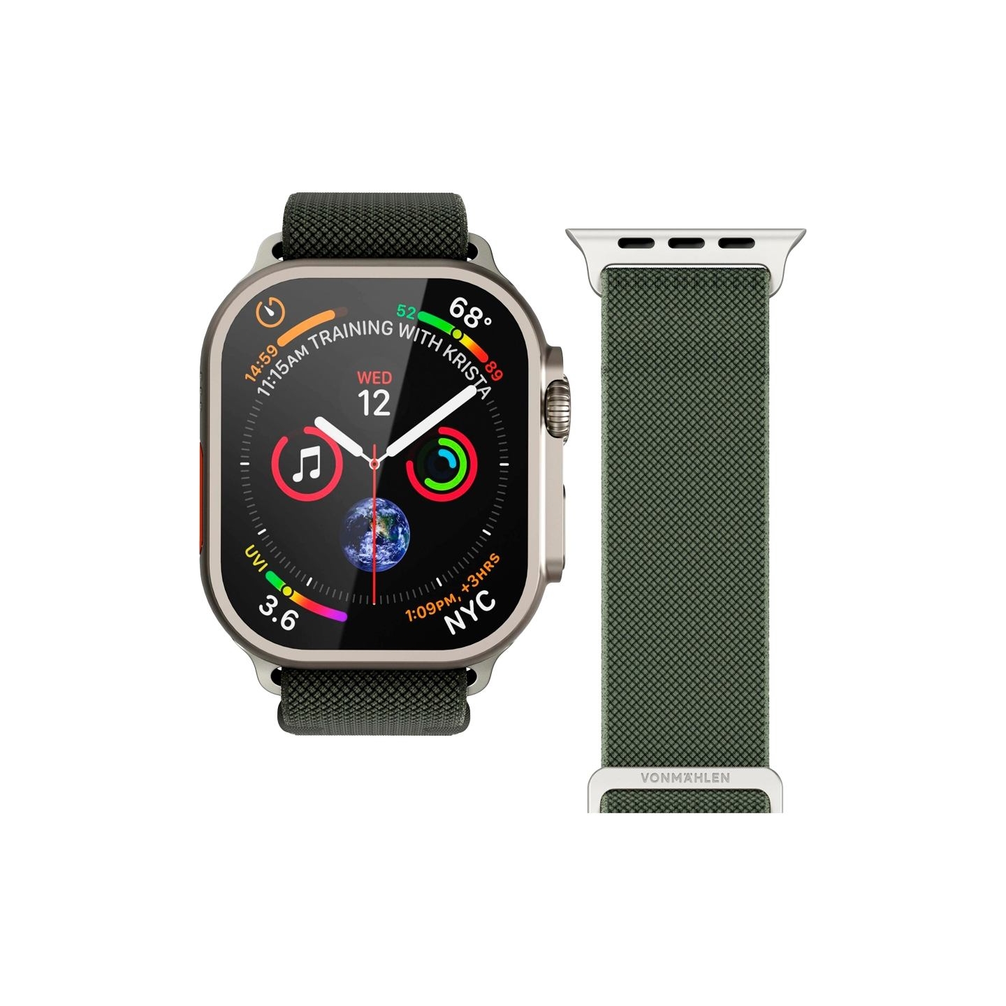 Vonmahlen Classic Nylon Loop 44, 45, 46, 49mm One Size, Olive