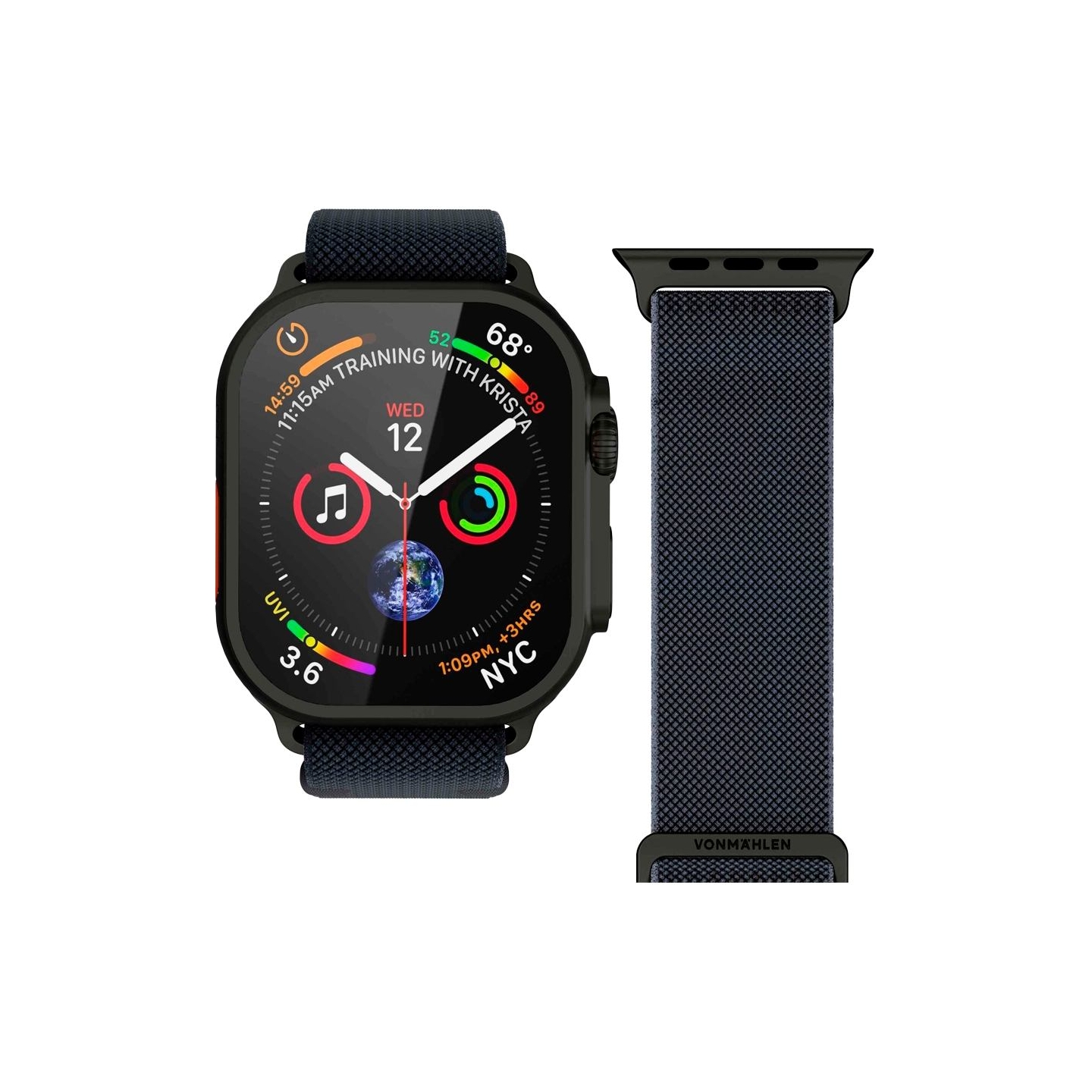 Vonmahlen Classic Nylon Loop 40, 41, 42mm One Size, Navy Black