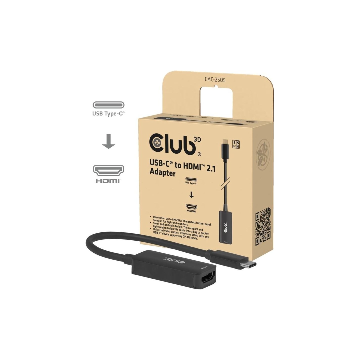 Club3D I/O ADAPTER USB-C TO HDMI/CAC-2505 CLUB3D