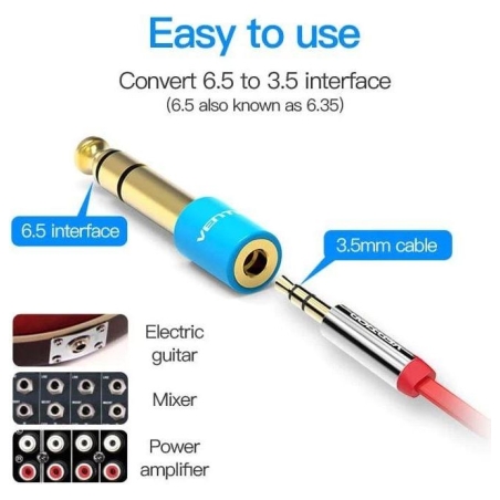 Vention ADAPTER AUDIO 6.35MM TO 3.5MM/VAB-S01-L VENTION