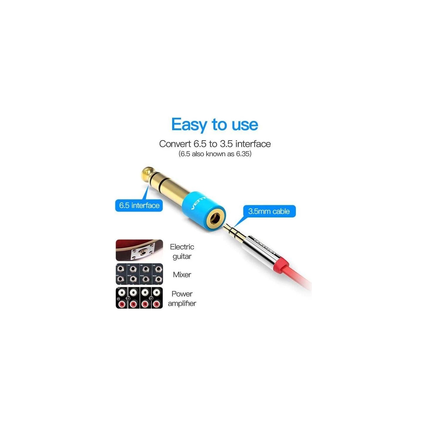 Vention ADAPTER AUDIO 6.35MM TO 3.5MM/VAB-S01-L VENTION