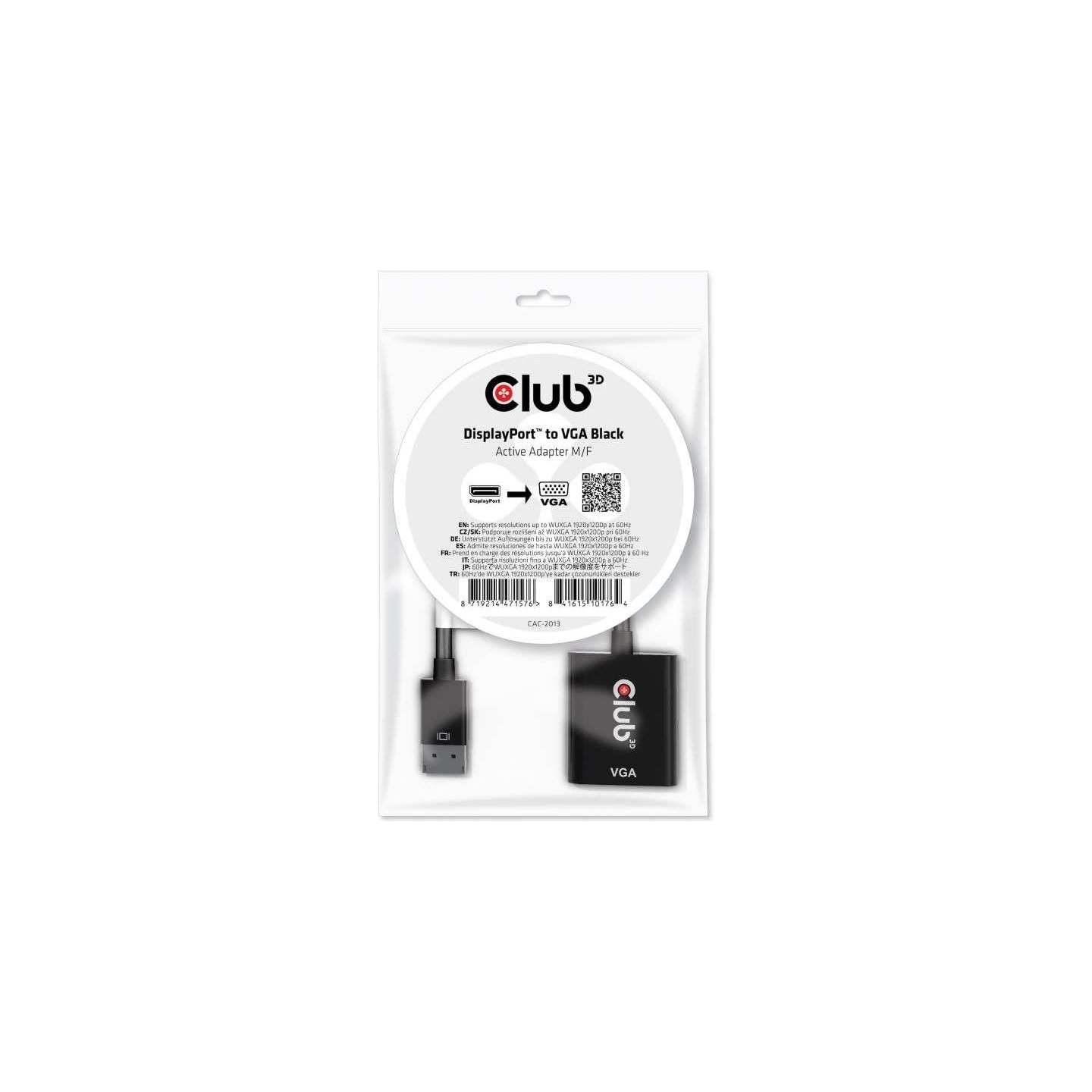 Club3D I/O ADAPTER DP TO VGA/M/F CAC-2013 CLUB3D