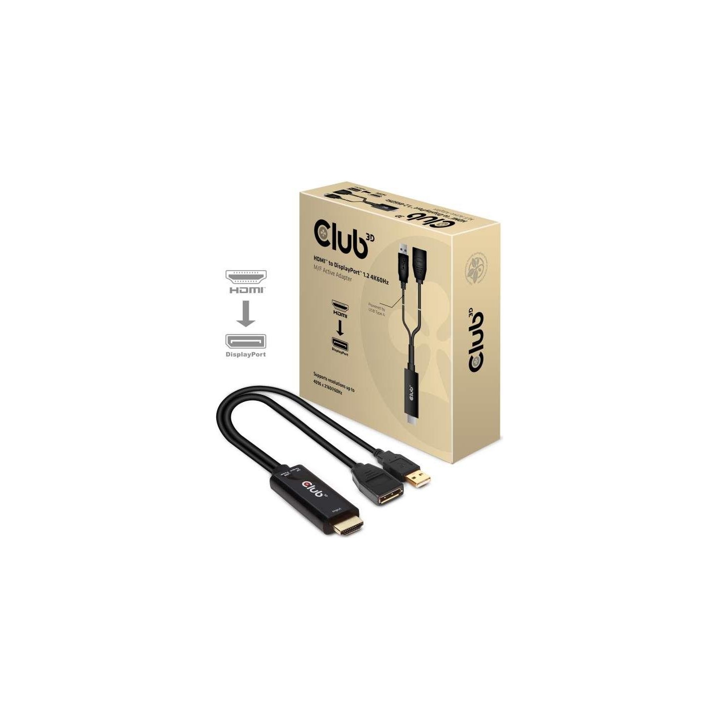 Club3D I/O ADAPTER HDMI TO DP/ACTIVE M/F CAC-1331 CLUB3D