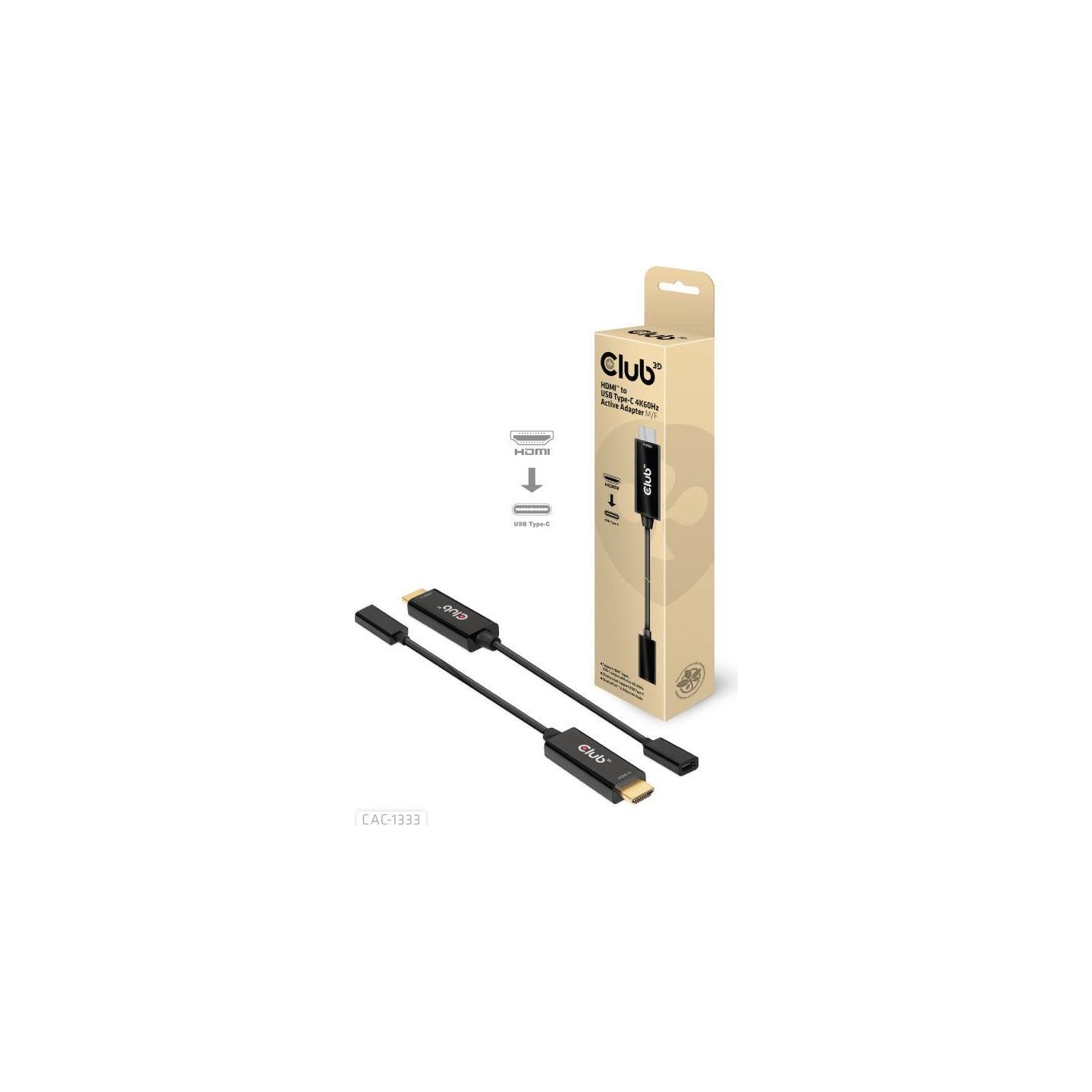 Club3D I/O ADAPTER HDMI TO USB-C/ACTIVE M/F CAC-1333 CLUB3D
