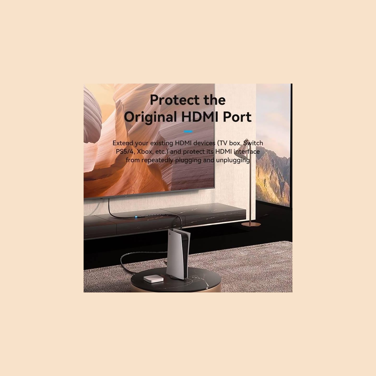 Vention CABLE HDMI MALE/FEMALE 4K/0.5M BLACK AHCBD VENTION