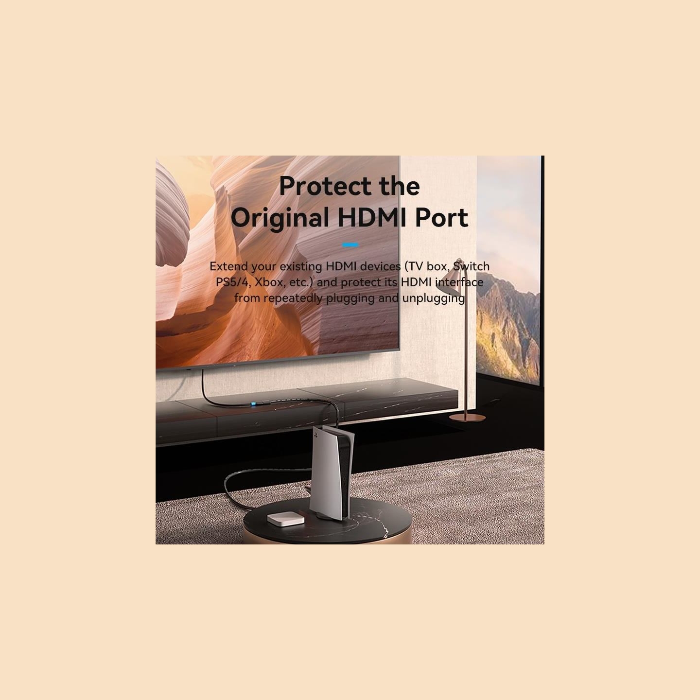 Vention CABLE HDMI MALE/FEMALE 4K/1M BLACK AHCBF VENTION