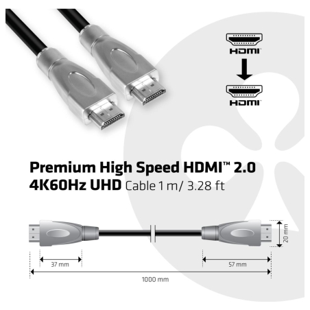 Club3D CABLE HDMI TO HDMI 1M/M/M CAC-1311 CLUB3D