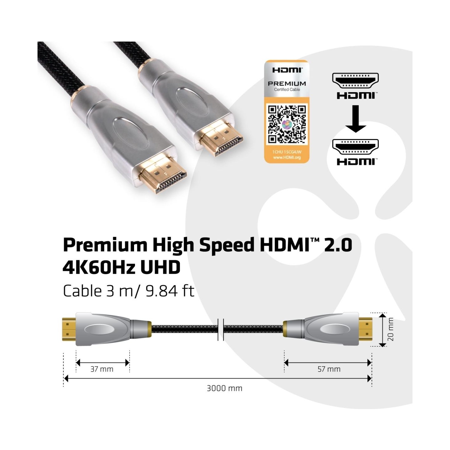 Club3D CABLE HDMI 3M/PREMIUM CAC-1310 CLUB3D