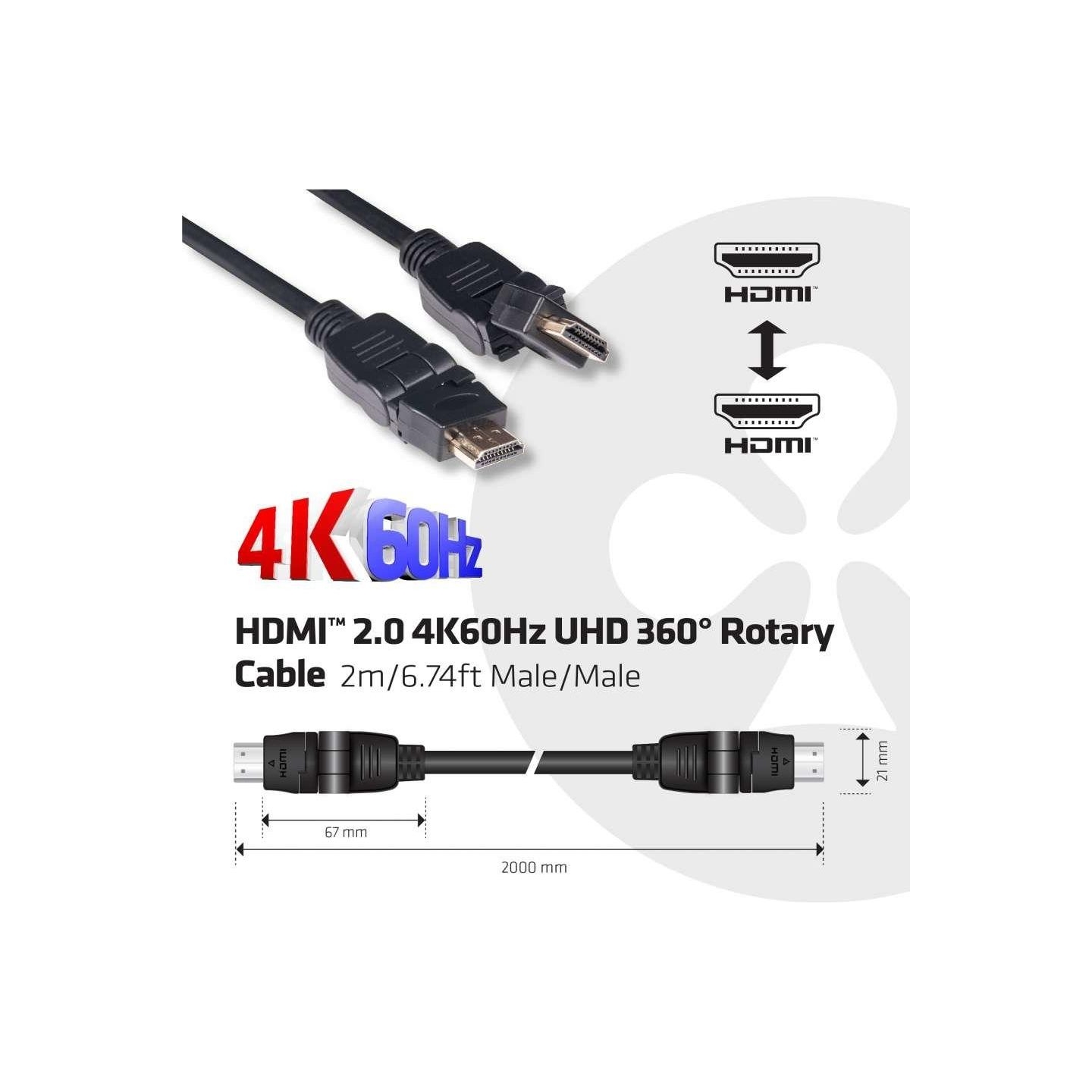 Club3D CABLE HDMI TO HDMI 2M/M/M CAC-1360 CLUB3D