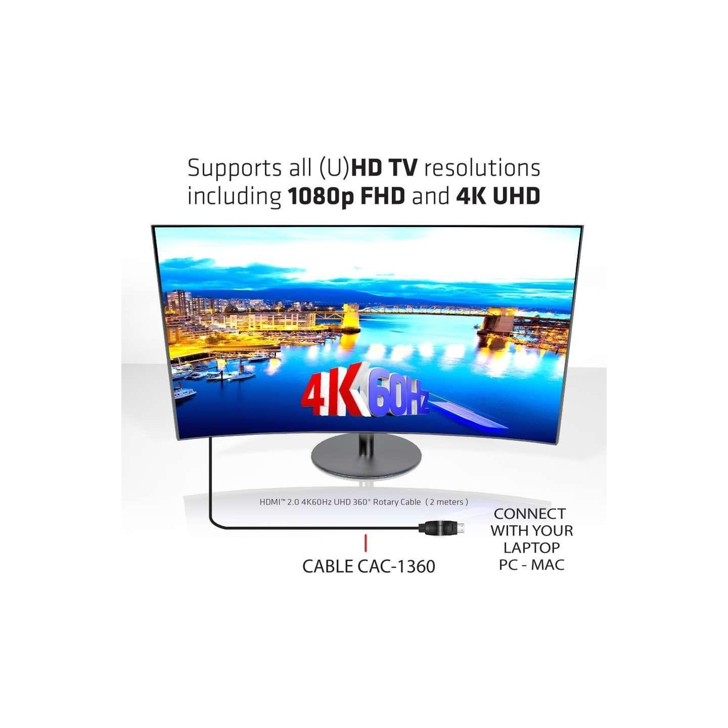 Club3D CABLE HDMI TO HDMI 2M/M/M CAC-1360 CLUB3D