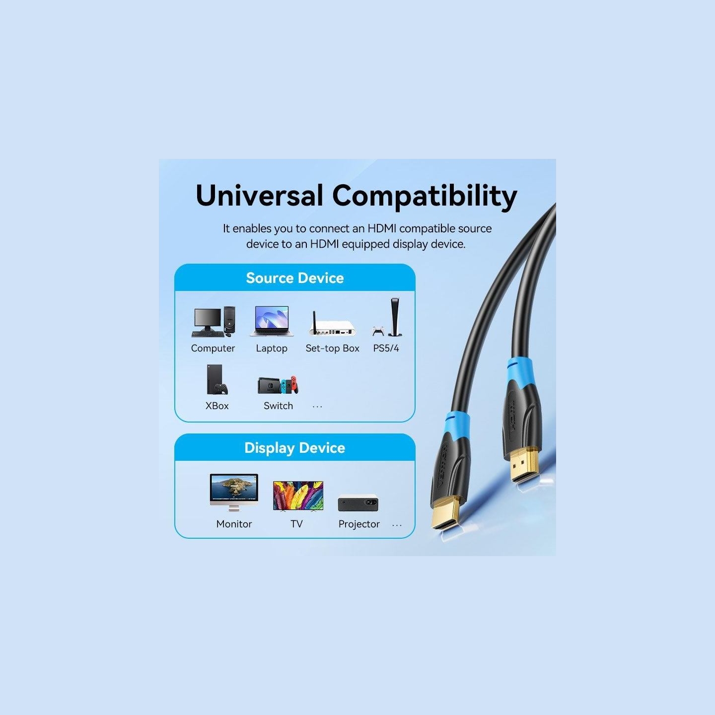 Vention CABLE HDMI 15M/BLACK AACBN VENTION
