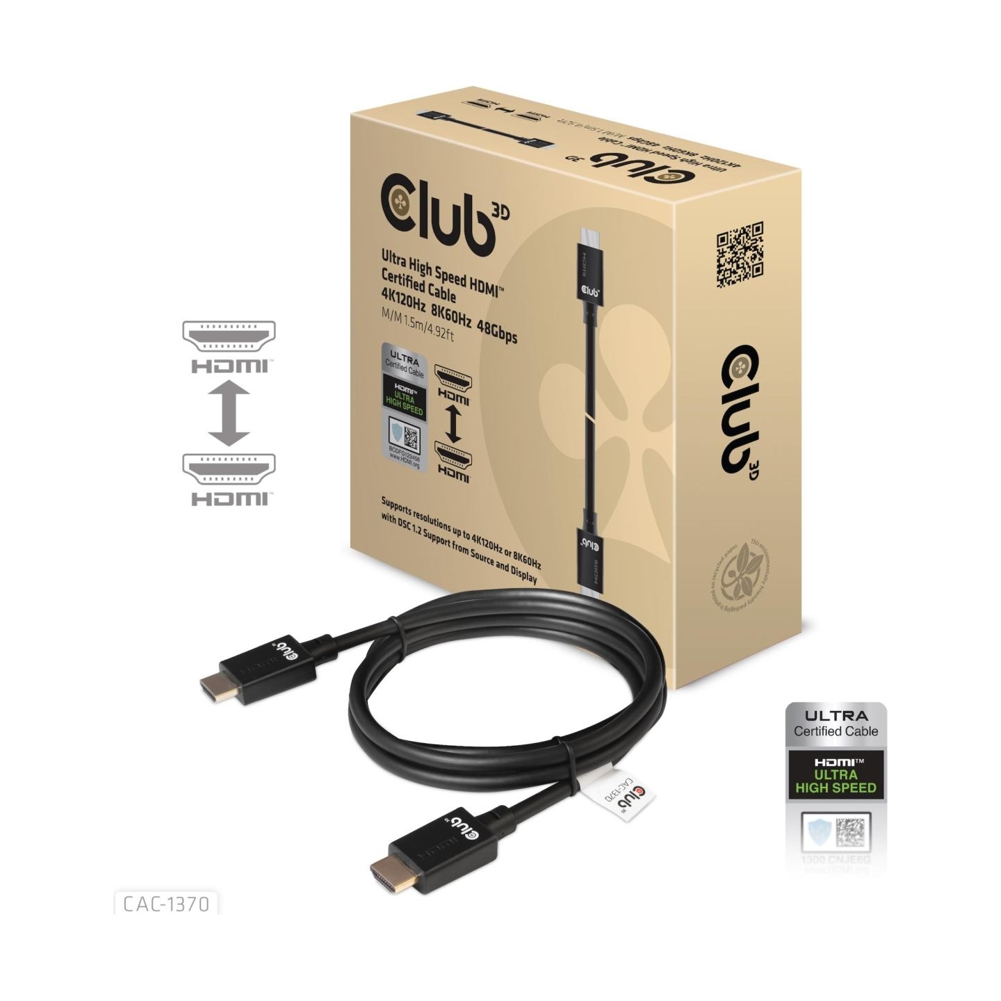 Club3D CABLE HDMI TO HDMI 1.5M/M/M CAC-1370 CLUB3D