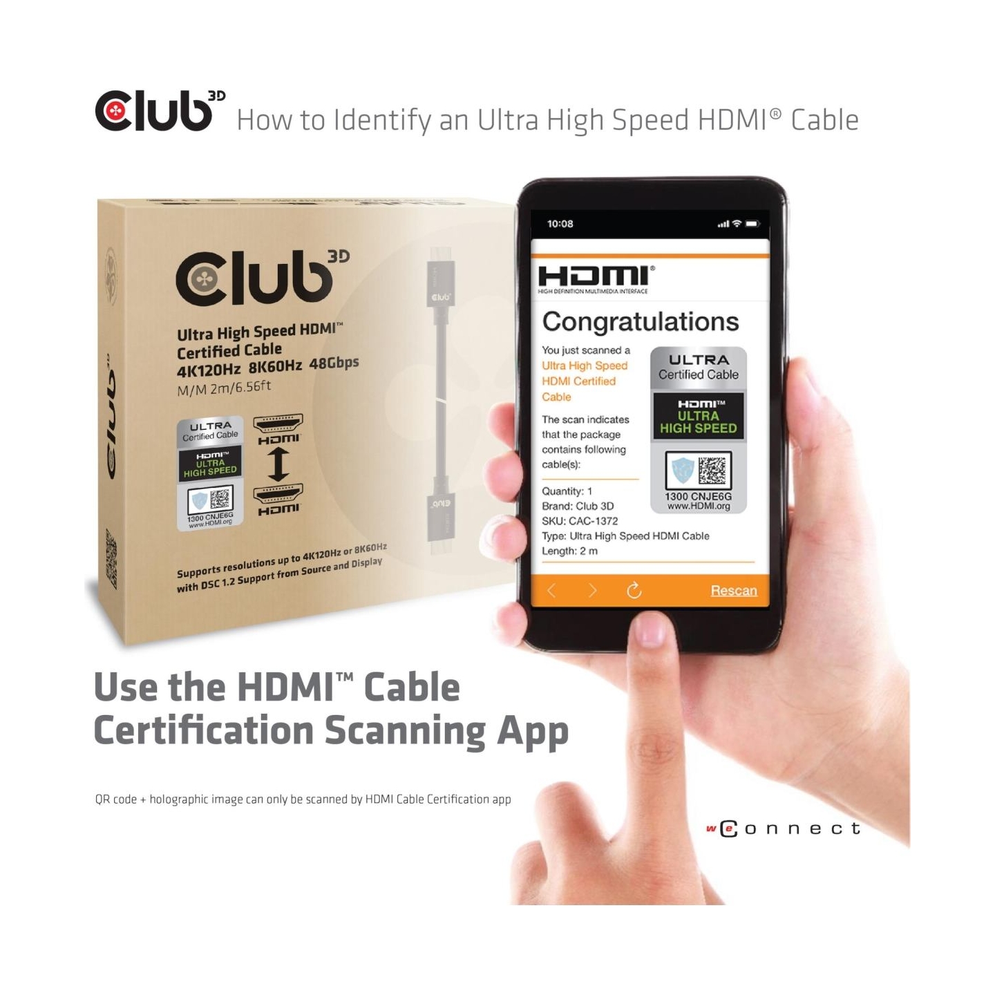 Club3D CABLE HDMI TO HDMI 1.5M/M/M CAC-1370 CLUB3D