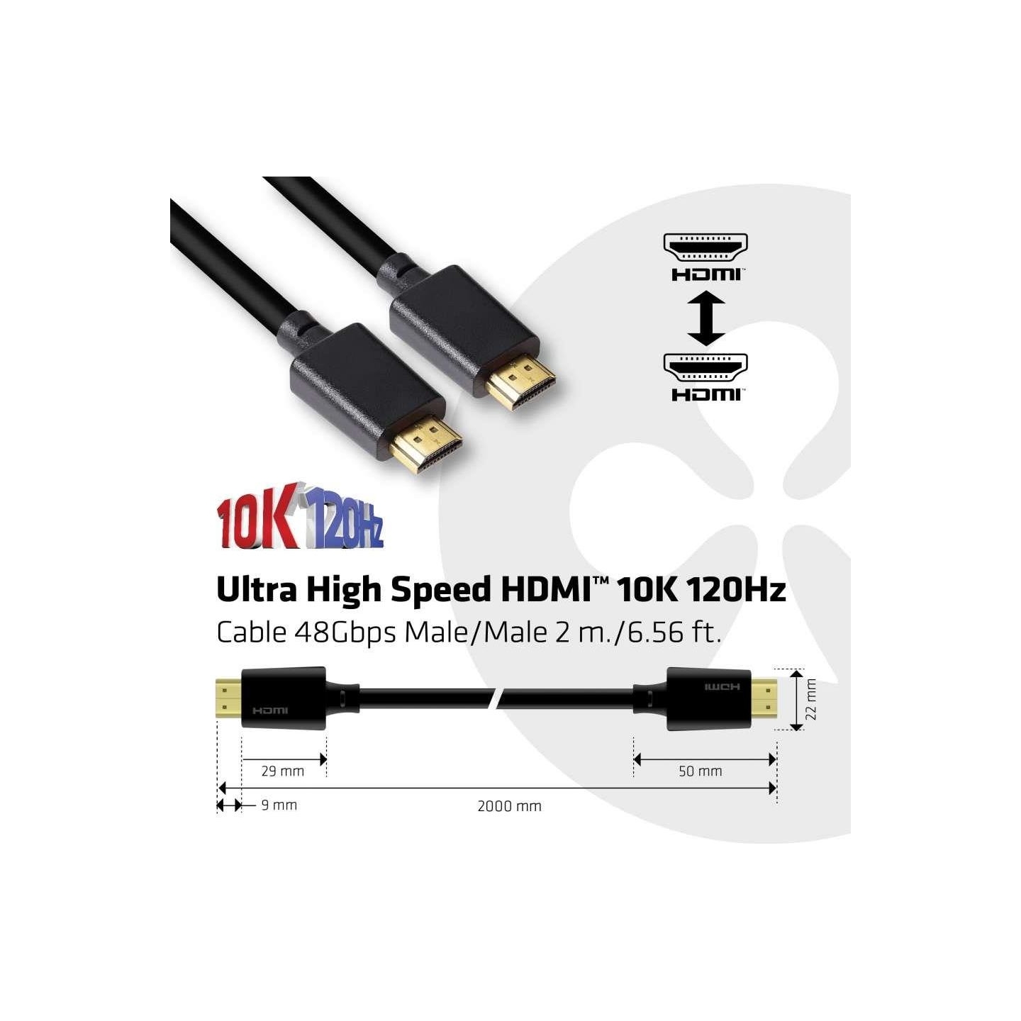 Club3D CABLE HDMI TO HDMI 2M/M/M CAC-1372 CLUB3D