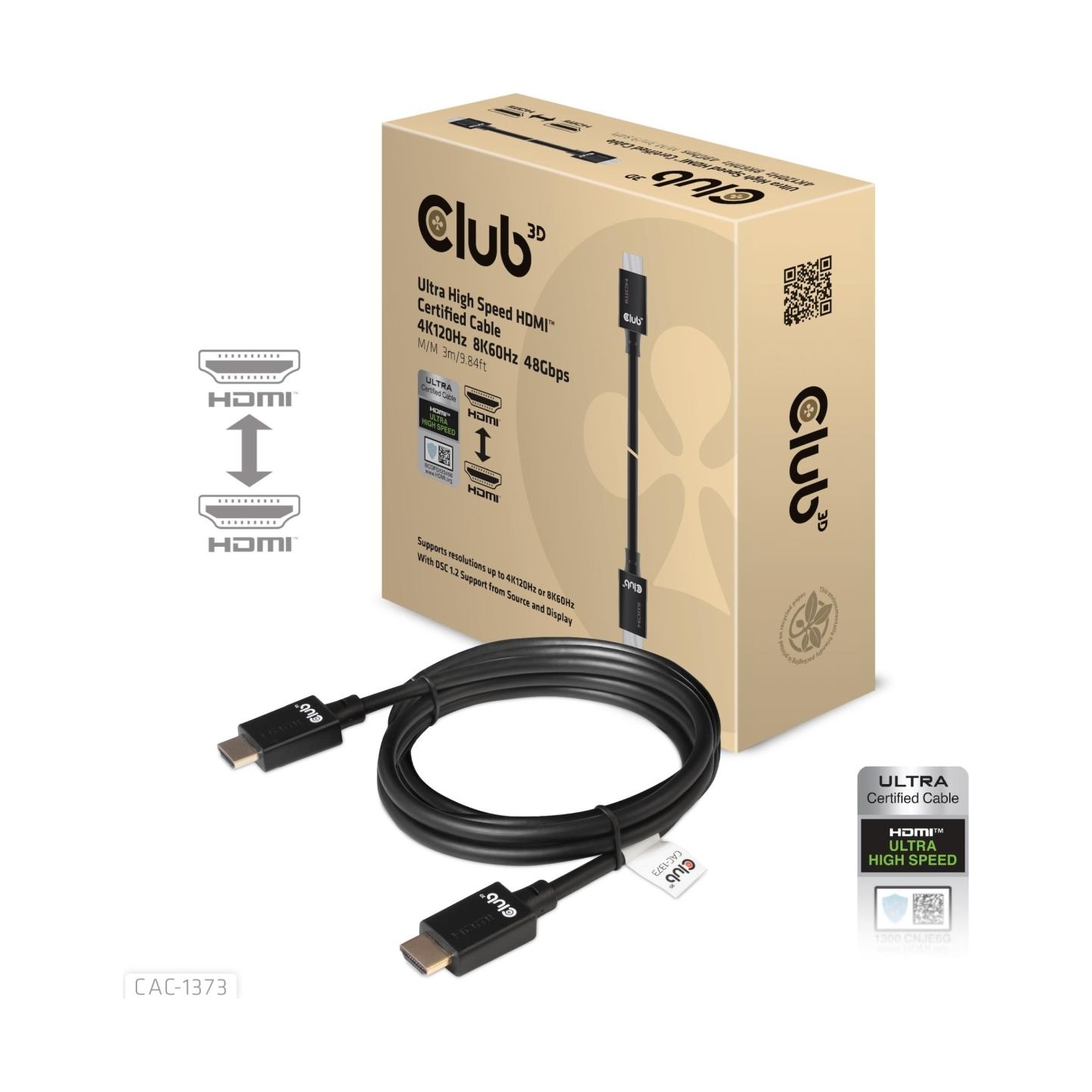 Club3D CABLE HDMI TO HDMI 3M/M/M CAC-1373 CLUB3D