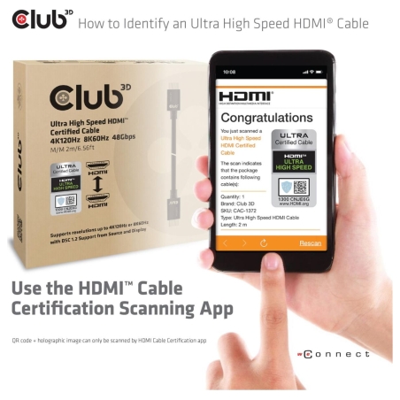 Club3D CABLE HDMI TO HDMI 3M/M/M CAC-1373 CLUB3D