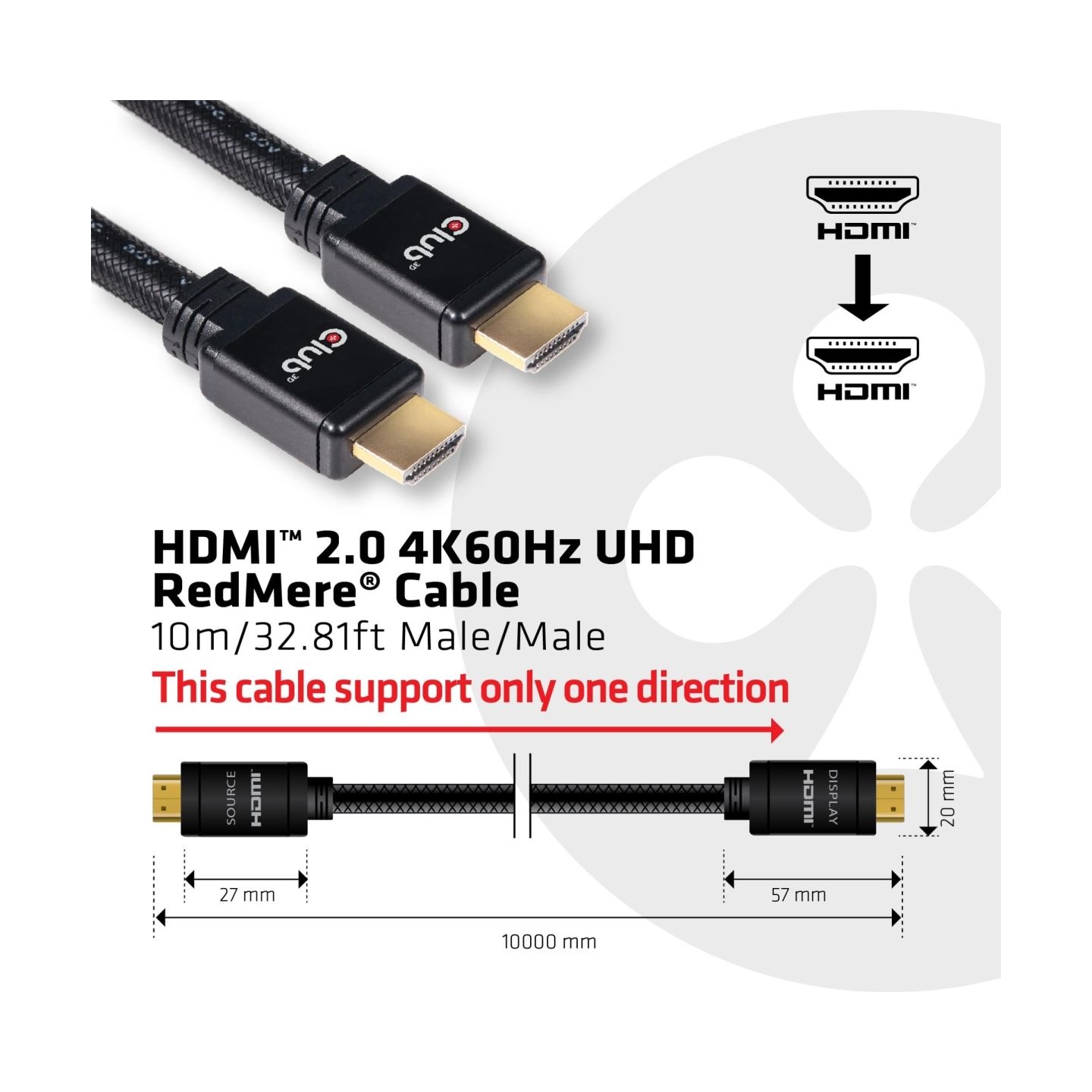 Club3D CABLE HDMI TO HDMI 10M/M/M CAC-2313 CLUB3D