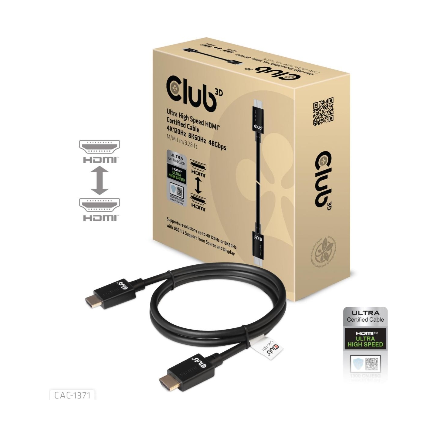 Club3D CABLE HDMI TO HDMI 1M/M/M CAC-1371 CLUB3D