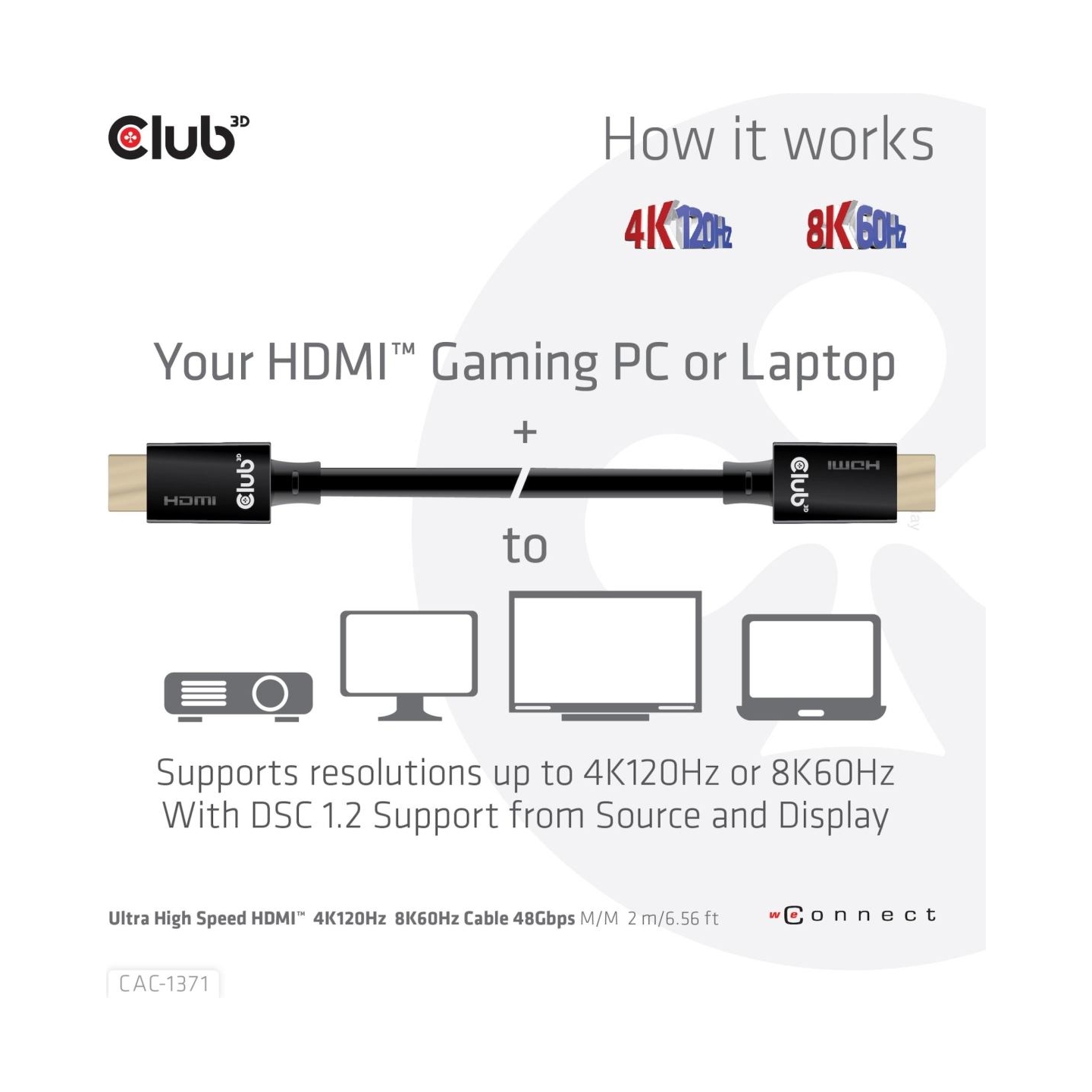 Club3D CABLE HDMI TO HDMI 1M/M/M CAC-1371 CLUB3D