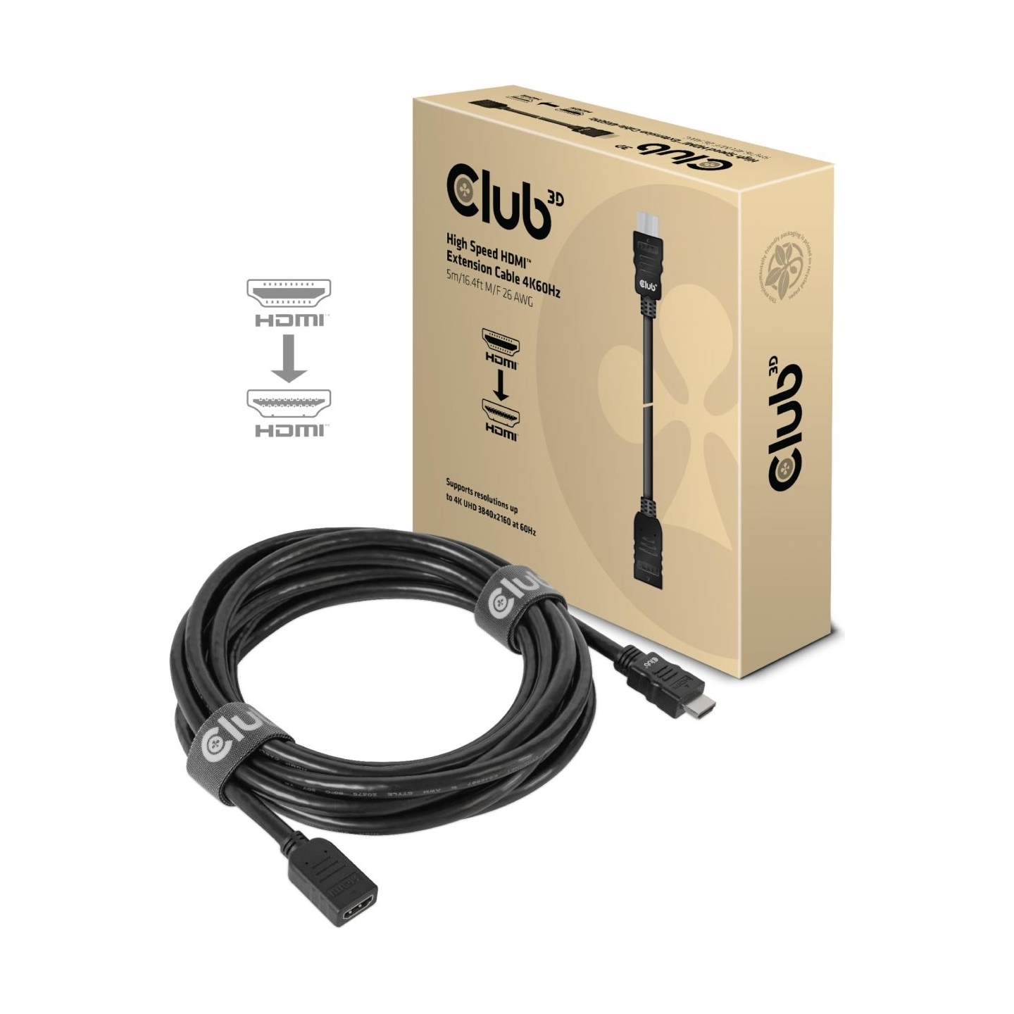 Club3D CABLE HDMI TO HDMI 5M/M/F CAC-1325 CLUB3D
