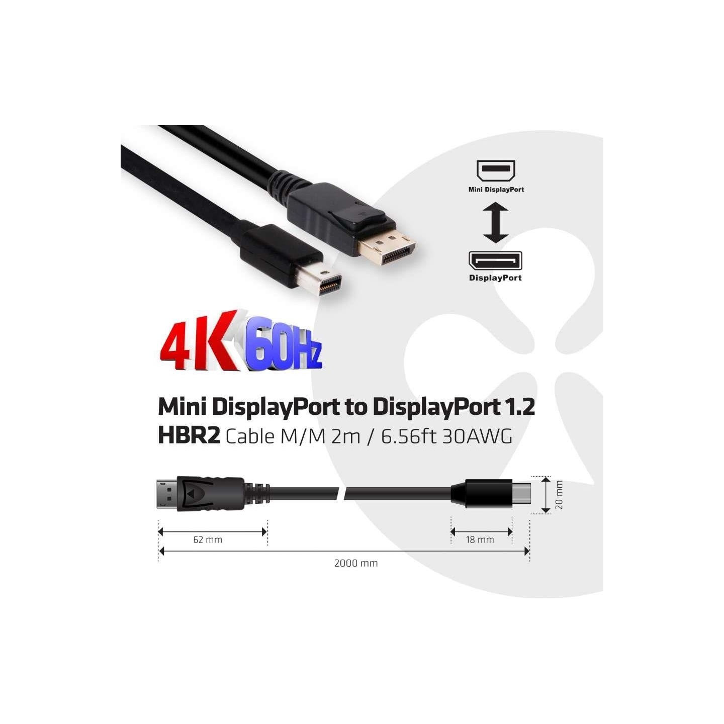 Club3D CABLE MINI DP TO DP 2M/M/M CAC-2163 CLUB3D