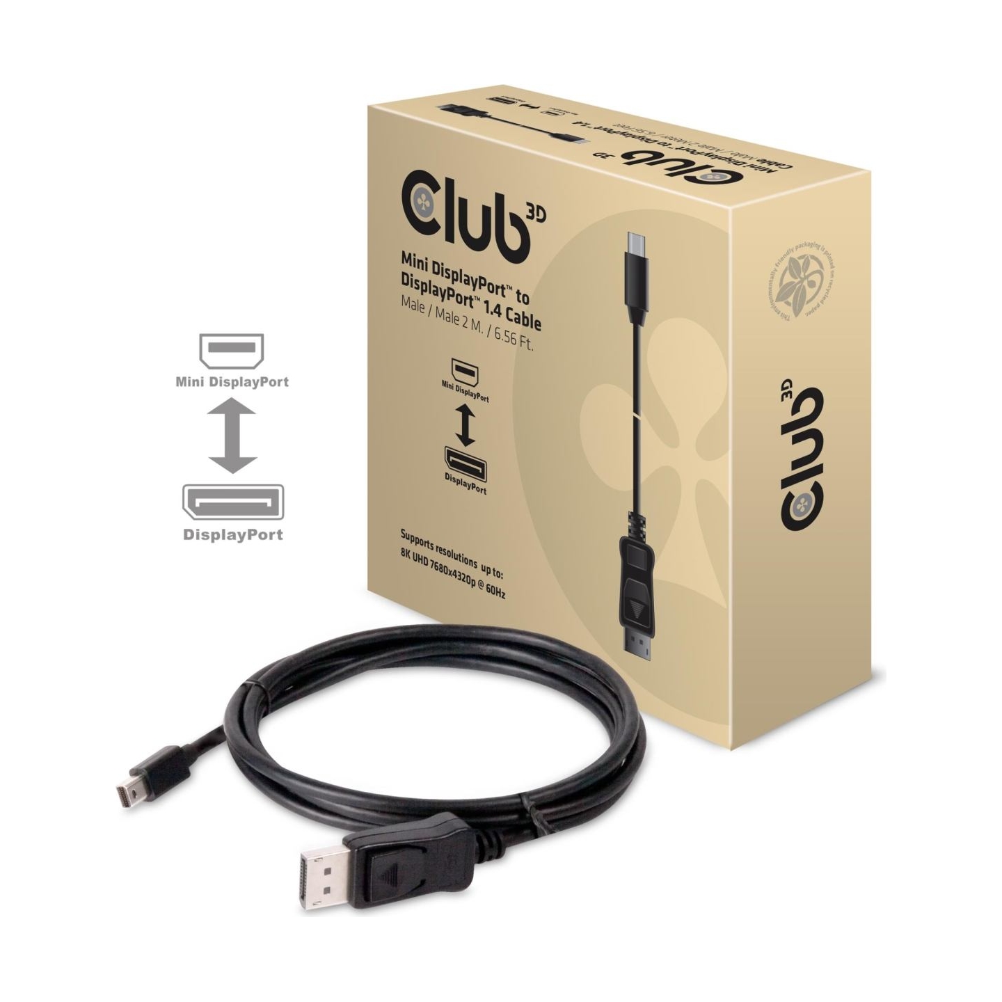 Club3D CABLE MINI DP TO DP 2M/M/M CAC-1115 CLUB3D