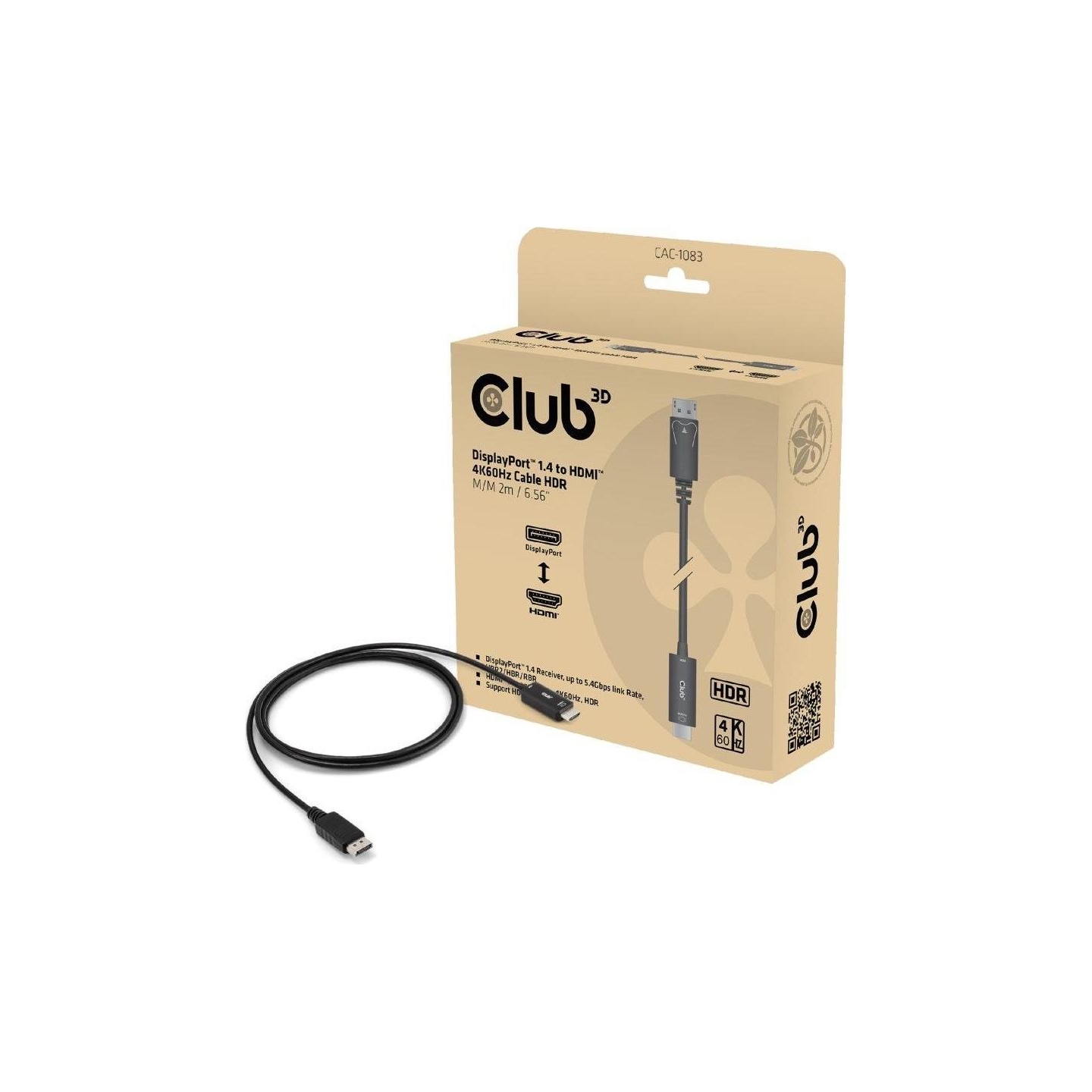 Club3D CABLE DP TO HDMI 2M/CAC-1083 CLUB3D