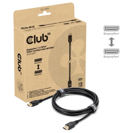 Club3D CABLE DP TO DP 3M/M/M CAC-1093 CLUB3D