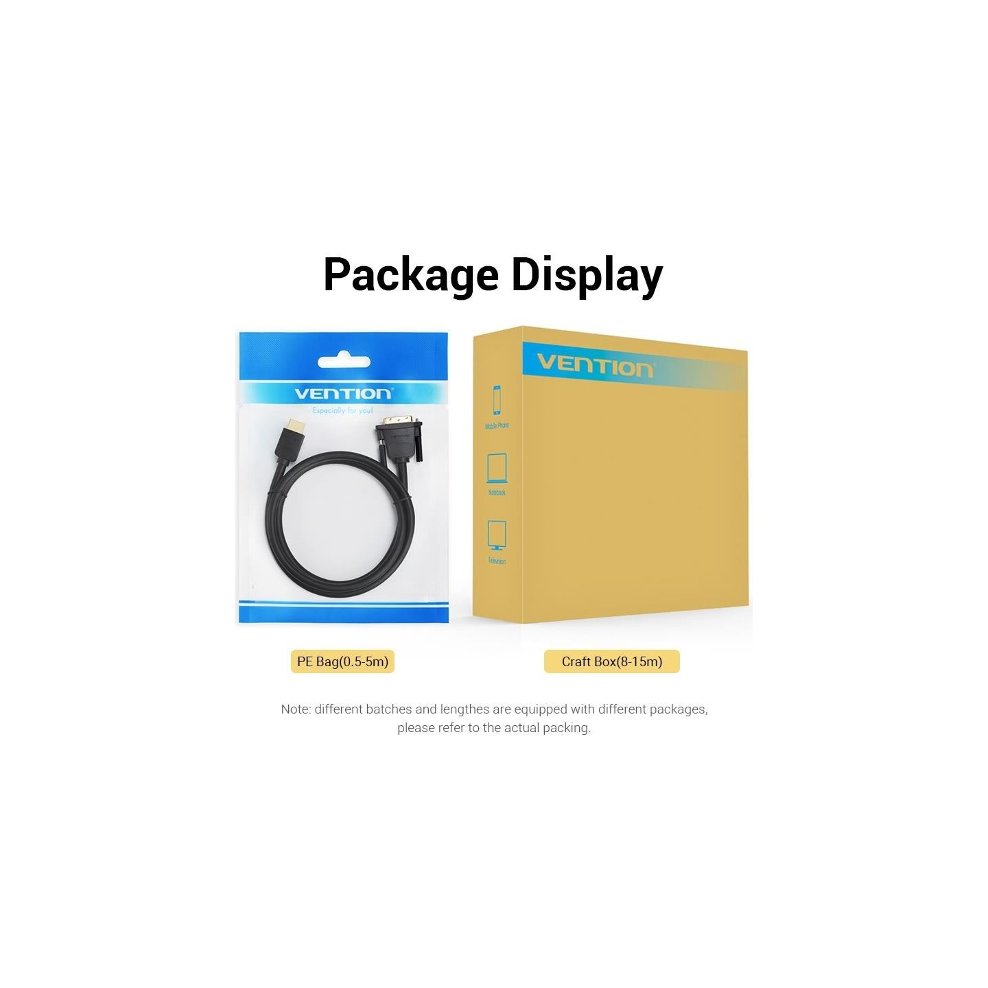 Vention CABLE HDMI TO DVI 1.5M/ABFBG VENTION