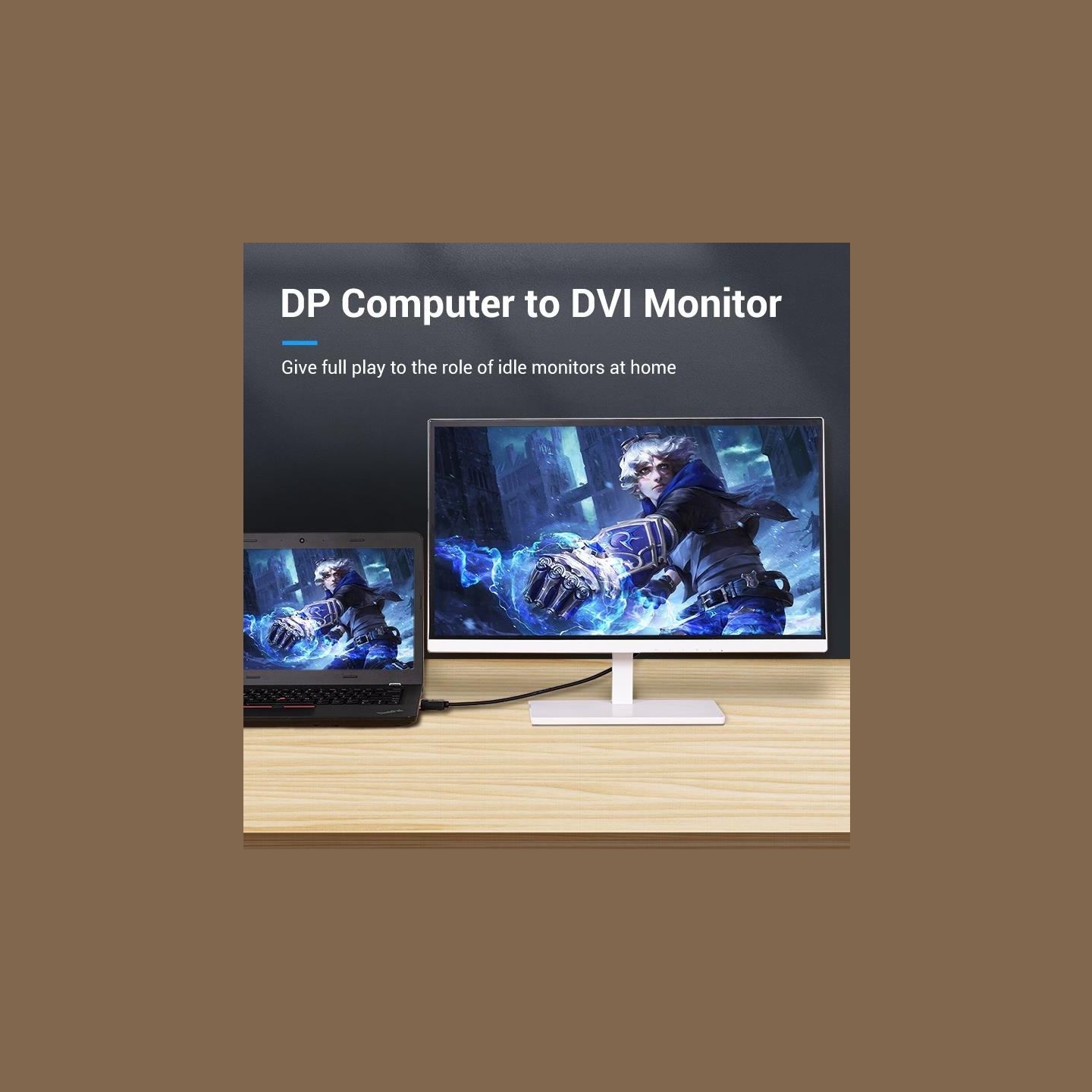 Vention CABLE DP TO DVI 1M/BLACK HAFBF VENTION