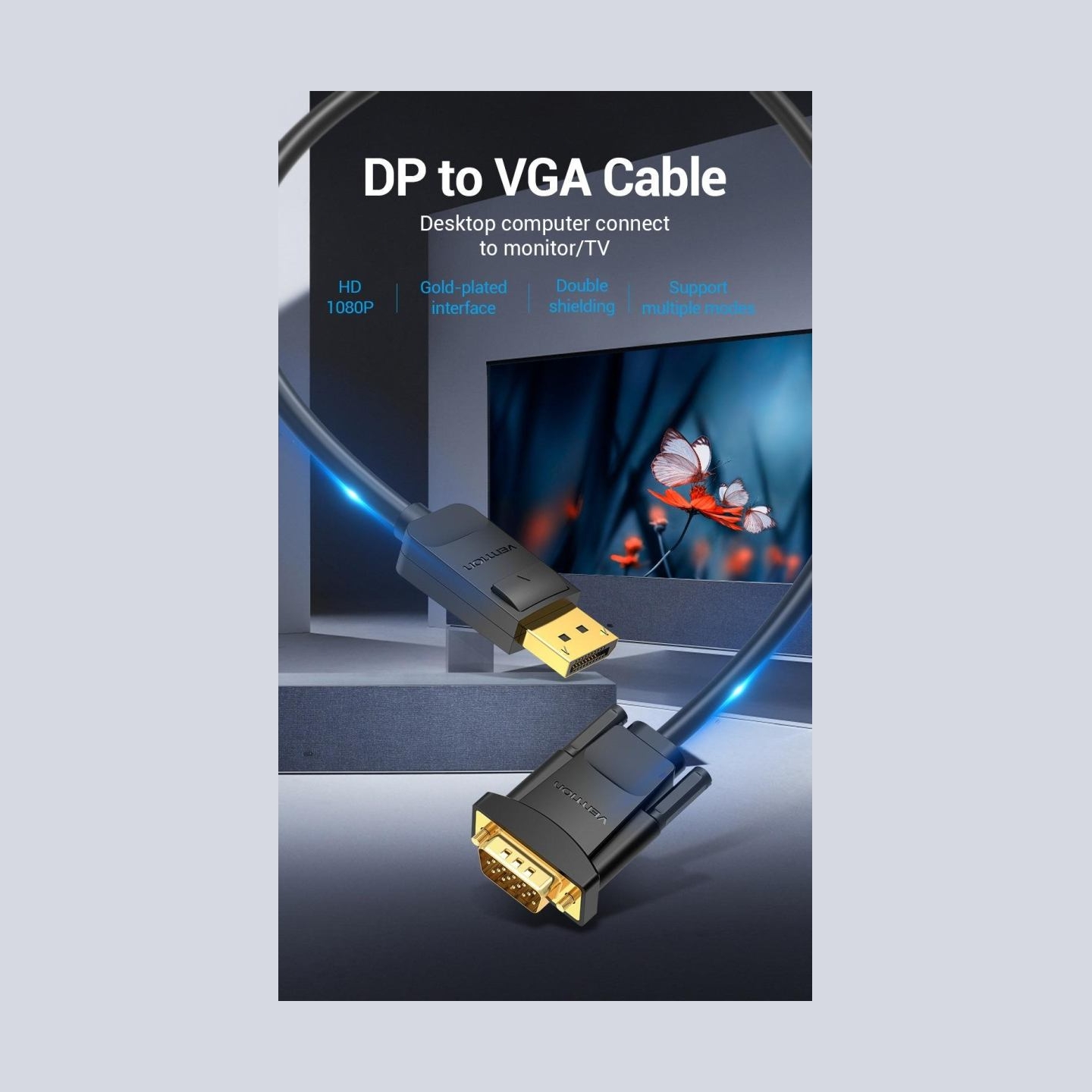 Vention CABLE DP TO VGA 2M/BLACK HBLBH VENTION