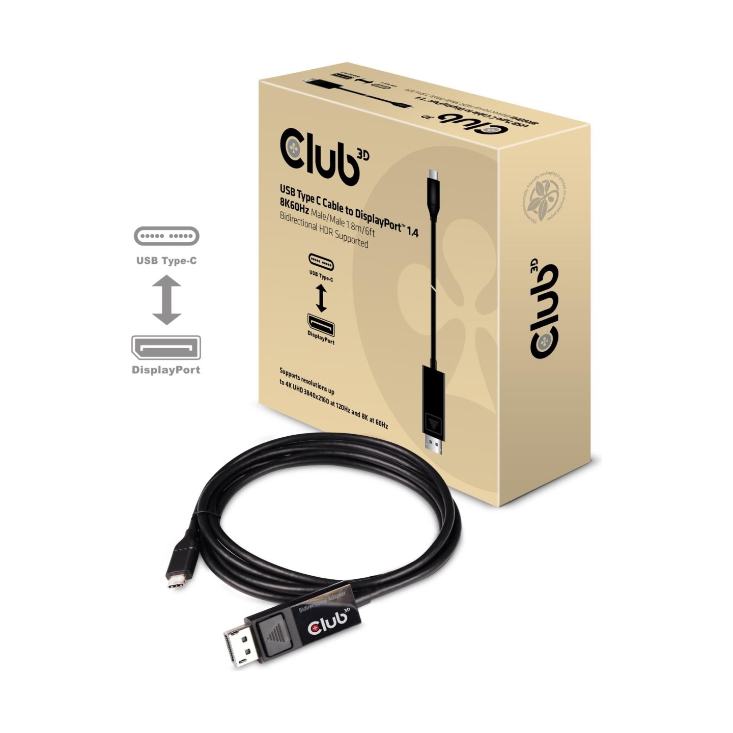 Club3D CABLE USB-C TO DP 1.8M/M/M CAC-1557 CLUB3D