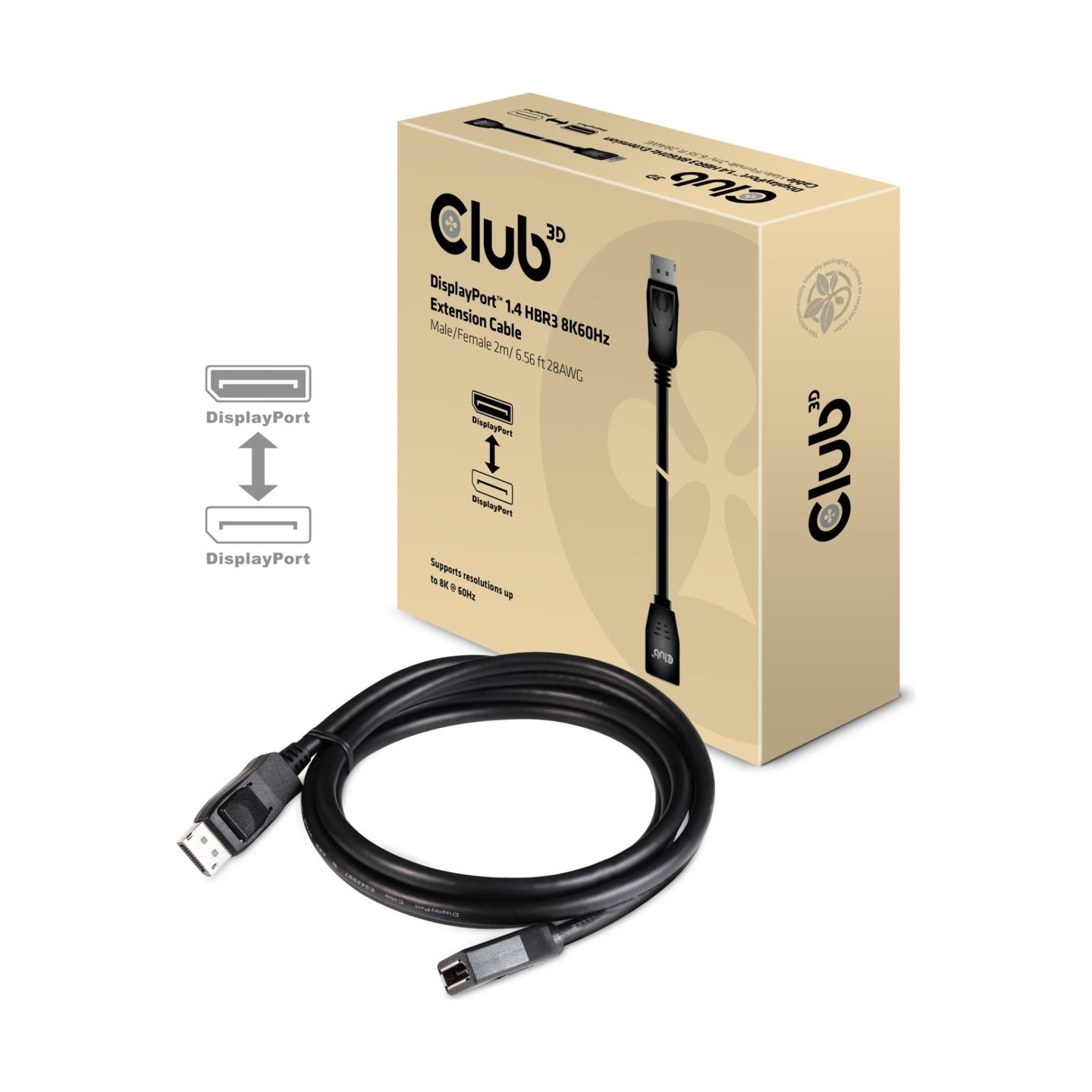 Club3D CABLE DP TO DP 2M/M/F CAC-1022 CLUB3D
