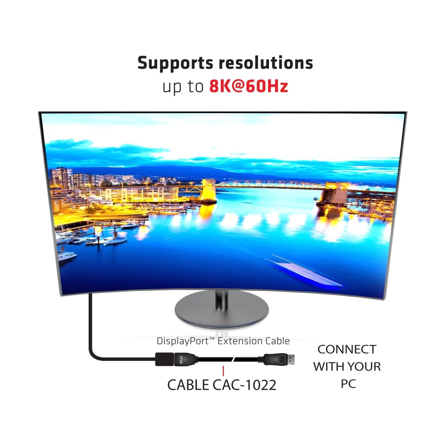 Club3D CABLE DP TO DP 2M/M/F CAC-1022 CLUB3D