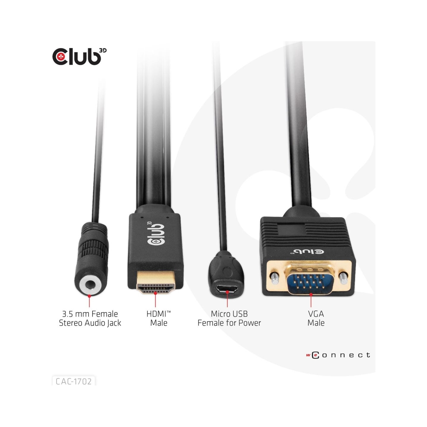 Club3D CABLE HDMI TO VGA 2M/M/M CAC-1712 CLUB3D